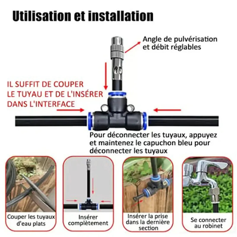 5M-20M Greenhouse Drip Irrigation Kit 360° Curved Garden Automatic Irrigation System Patio Misting Plant Watering Distribution