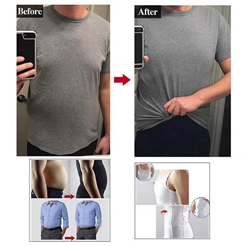 Men Shapewear Undershirt Slimming Belly Shapewear Tummy Control Undershirt Body Shaper Waist Corset Tank Tops Underwear