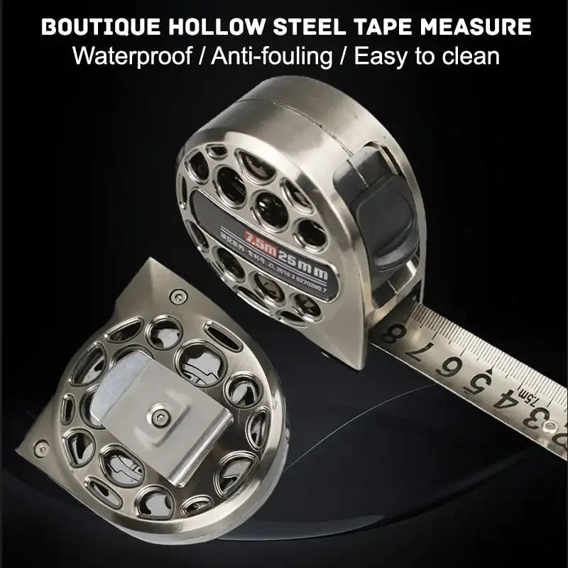 3/5/7.5M Metric Tape Measure Stainless Steel Anti-Corrosion Retractable Metric Ruler Hollow Design Woodworking Measuring Tool