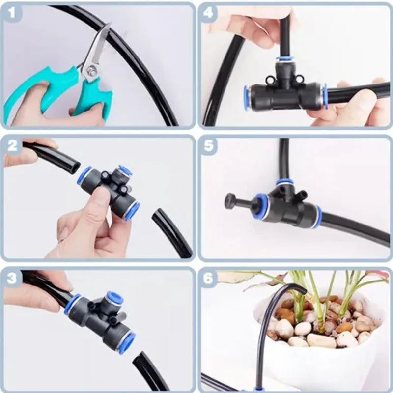 5M-20M Greenhouse Drip Irrigation Kit 360° Curved Garden Automatic Irrigation System Patio Misting Plant Watering Distribution