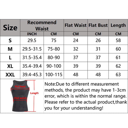 Men Shapewear Undershirt Slimming Belly Shapewear Tummy Control Undershirt Body Shaper Waist Corset Tank Tops Underwear