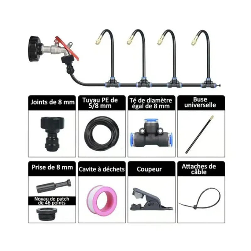 5M-20M Greenhouse Drip Irrigation Kit 360° Curved Garden Automatic Irrigation System Patio Misting Plant Watering Distribution