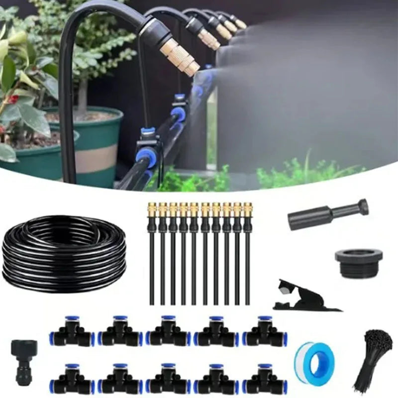 5M-20M Greenhouse Drip Irrigation Kit 360° Curved Garden Automatic Irrigation System Patio Misting Plant Watering Distribution