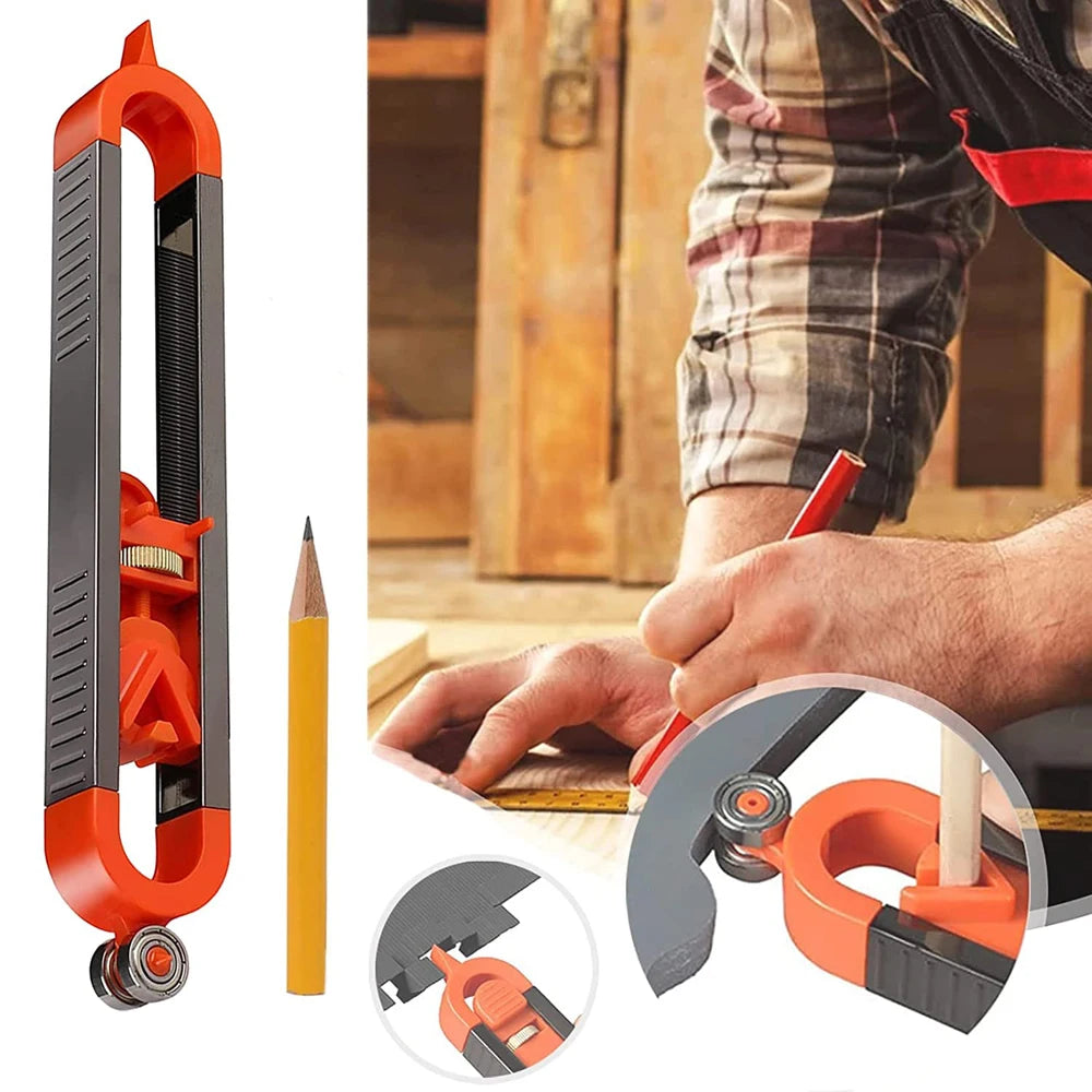 New Profile Scribing Ruler Contour Gauge with Lock Precise Scribe Tool Woodworking Edge Corner Measuring Profile Duplicator