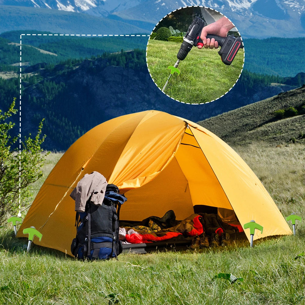 8Pcs Heavy Duty Spiral Screw with Hex Socket Stakes Ground Anchors Camping Stakes Tent Ground Nail Screw in Camping Tent Pegs