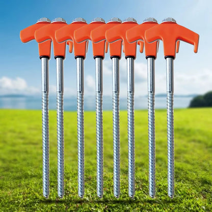 8Pcs Heavy Duty Spiral Screw with Hex Socket Stakes Ground Anchors Camping Stakes Tent Ground Nail Screw in Camping Tent Pegs