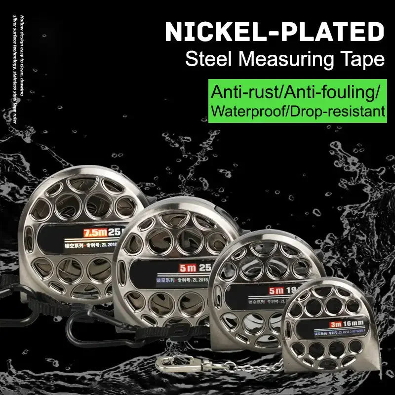 3/5/7.5M Metric Tape Measure Stainless Steel Anti-Corrosion Retractable Metric Ruler Hollow Design Woodworking Measuring Tool