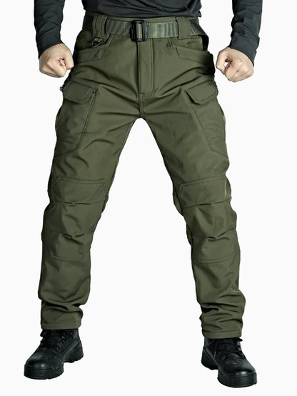 2025 Flap Pocket Men'S Fleece Straight Leg Cargo Pants, Loose Casual Tactical Pants, Mens Work Pants for Hiking Climbing